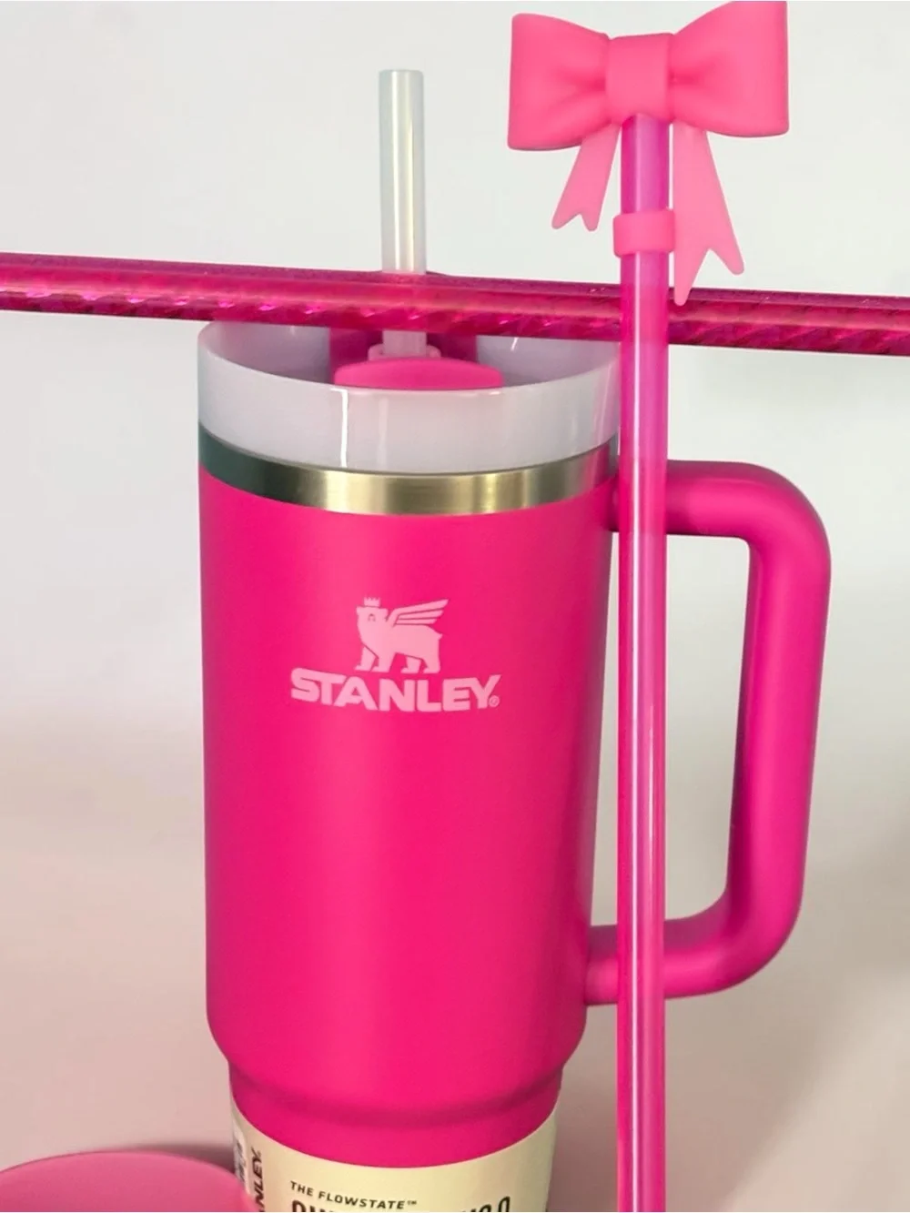 Stanley 30oz handle tumbler-BOOT & straw pack topper-ViOLET Blossom-HOT PiNK-NEW - Picture 4 of 10